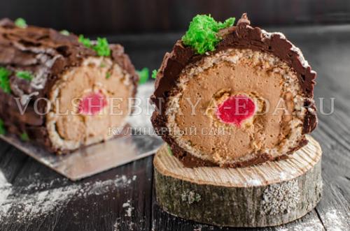 Торт полено в домашних условиях. Рождественское полено