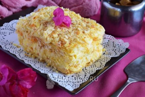 Торт из слоеного теста со сгущенкой. Слоеный торт со сгущенкой 10