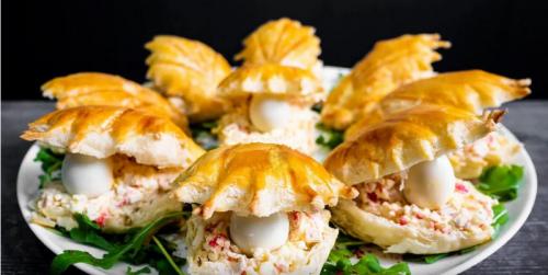 Ракушки из слоеного теста с креветками. Самая оригинальная закуска на вашем праздничном столе. Быстро, просто и из самых доступных продуктов