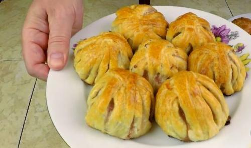 Потрясающие закуски из слоеного теста. Закуска из слоёного теста с мясным фаршем