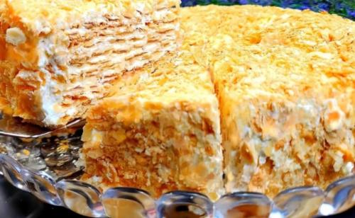 Хрустящие коржи для наполеона. Торт Наполеон на воде: ничего вкуснее не ела. Хрустящий, с бесподобным сливочным кремом