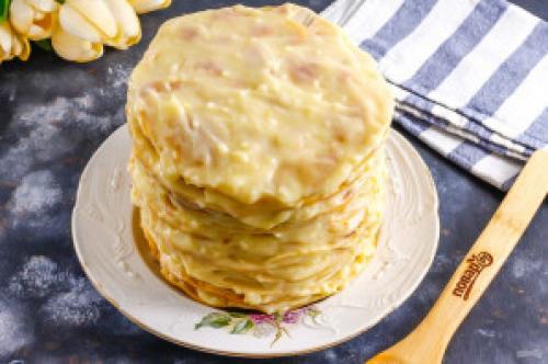 Нежный торт Наполеон с заварным кремом из детства. Наполеон Вкус детства