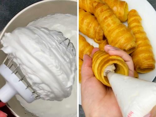 Можно ли готовить Трубочки с белковым кремом без муки. Трубочки слоеные рецепт с белковым кремом / заварным / масло со сгущенкой