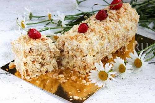 Как готовится Торт полено из слоеного теста со сгущенкой. Торт «Полено» из слоеного теста