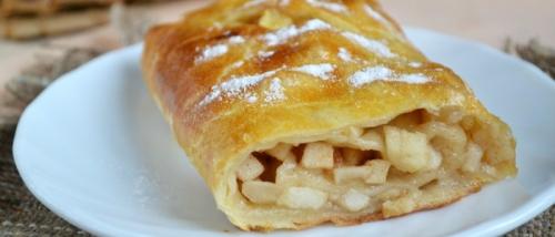 Штрудель из слоеного теста с яблоками и корицей. Яблочный штрудель из слоеного теста – 7 рецептов