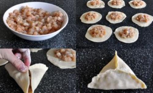 Самса из слоеного теста с говядиной. Вкусная самса из говядины