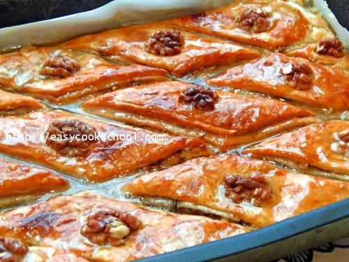 Пахлава из слоеного бездрожжевого теста. Пахлава из слоеного теста