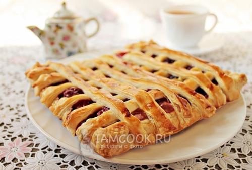 Вкусный и легкий: рецепт Полино торт из слоеного теста с вишней 04