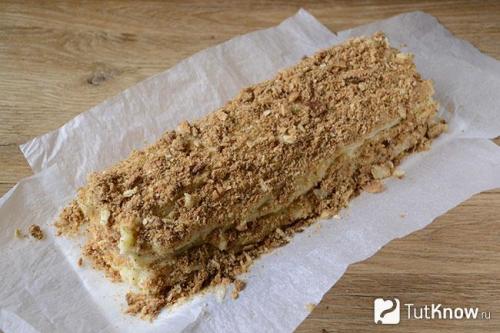 Вкусный рецепт: Полено из слоеного теста с заварным 10