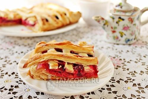 Вкусный и легкий: рецепт Полино торт из слоеного теста с вишней 06