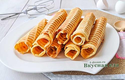 Все рецепты приготовления трубочек. Вафельные трубочки с крем-чизом 06