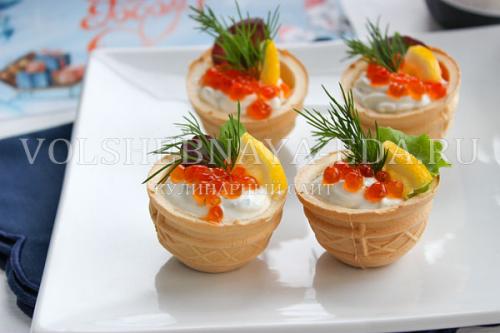 Сколько времени занимает приготовление тарталеток с красной икрой. Тарталетки с икрой и сливочным сыром