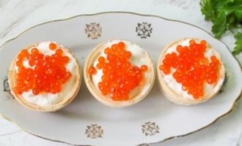 Тарталетки на Новый год с икрой. Тарталетки с красной икрой — 10 самых вкусных рецептов