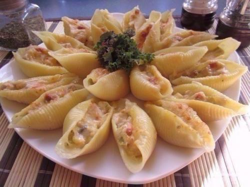 Жюльен в больших ракушках (конкильони).