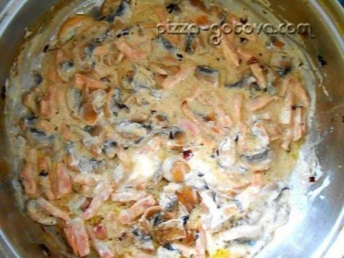 Паста с грибами и ветчиной. 05