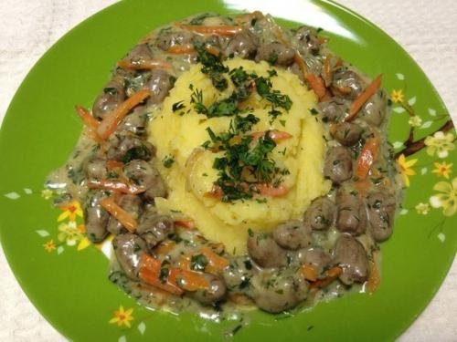 Тушеные куриные сердечки. 09 Тушеные куриные сердечки. 09