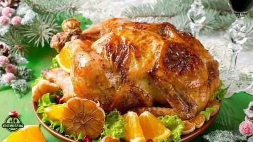 Курица, фаршированная апельсинами.