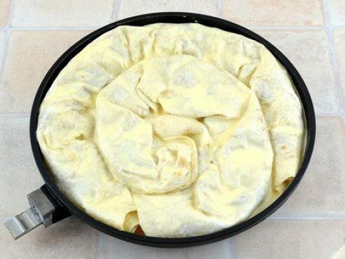 Мясной пирог из лаваша. 08