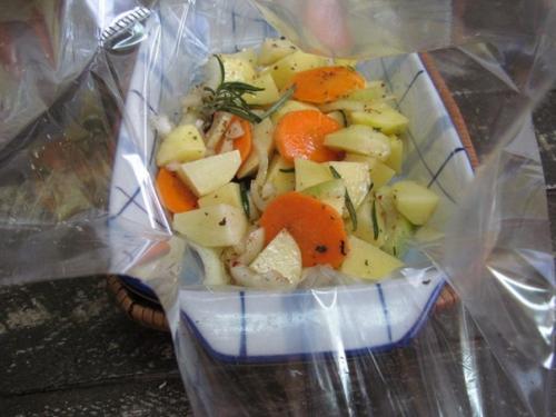 Курица в духовке с картошкой в пакете для запекания. 04