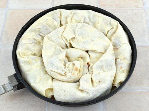 Мясной пирог из лаваша. 07