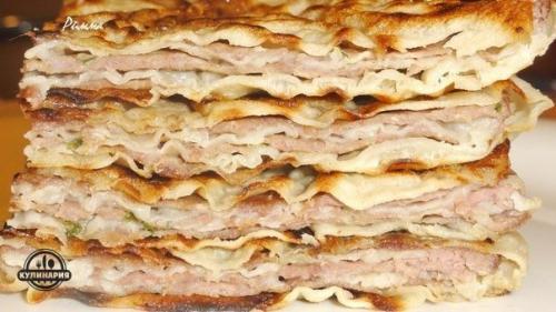Китайские лепешки с мясом.