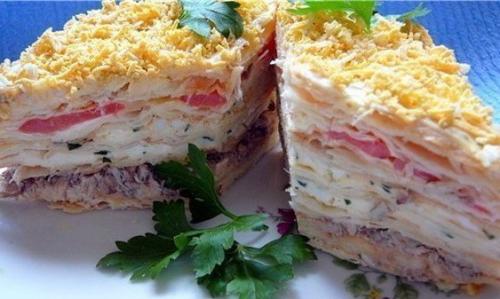 Закуска Наполеон.  Ингредиенты: