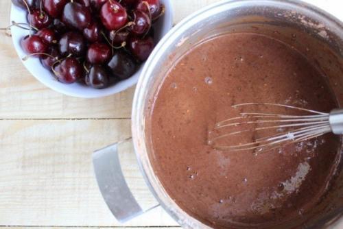 Шоколадный клафути с черешней. 03