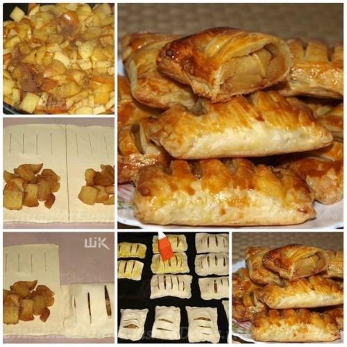Слойки с яблоками. Слойки с яблоками.