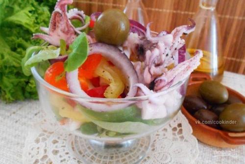 Кальмары постные.  Ингредиенты: