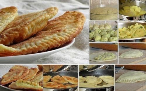 Чебуреки с картофелем и сыром.
