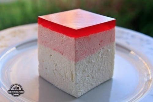 Птичье молоко с малиновым желе. 06