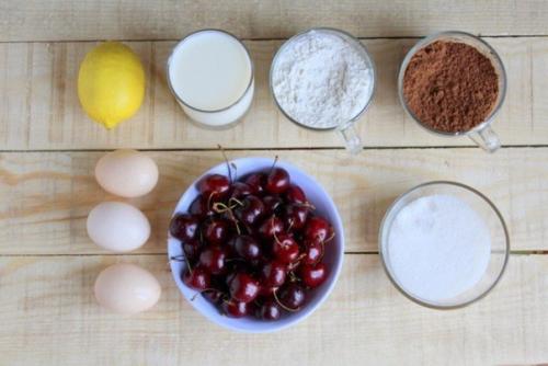 Шоколадный клафути с черешней. 01