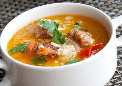 Рисовый суп с курочкой.