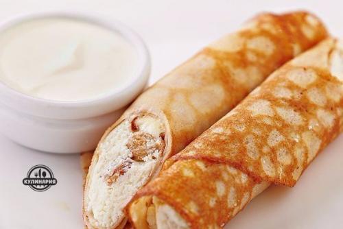 Топ - 10 рецептов творожной начинки для блинчиков.