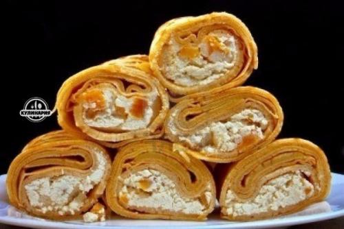 Топ - 10 рецептов творожной начинки для блинчиков. 04