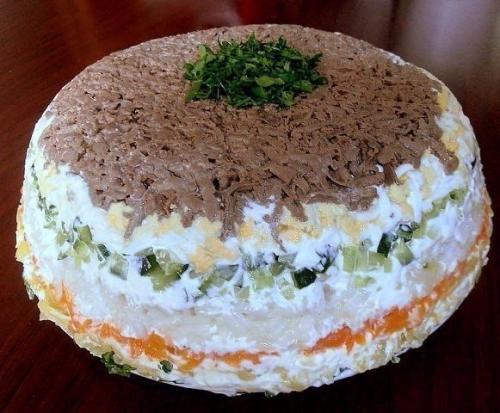 Салат с печенью.