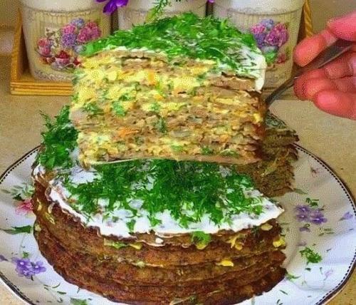 Аппетитная, сытная и очень вкусная домашняя закуска.  