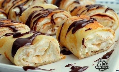 Роллы из рисовых блинчиков с вкусной начинкой.

