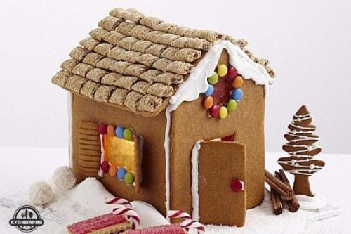 Рождественский снежный пряничный домик. 04