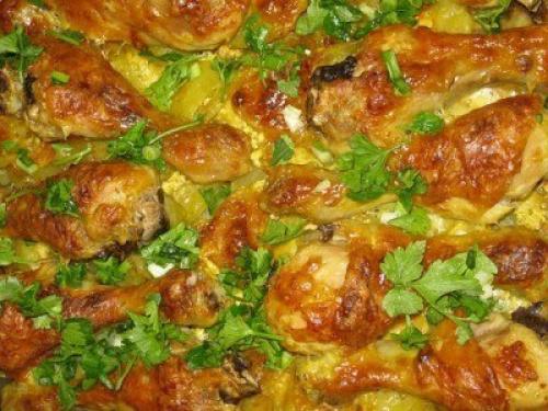 Куриные Голени в сметане с Картошкой.