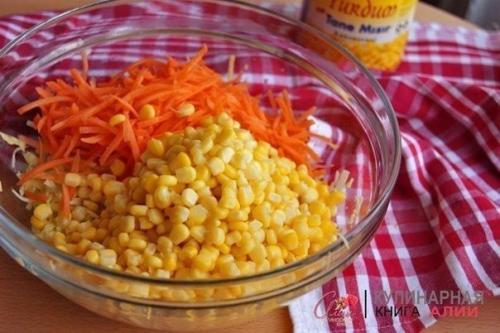 Салат с капустой, кукурузой и без майонеза! 02