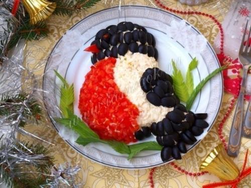 Салат Снегирь.   Ингредиенты: