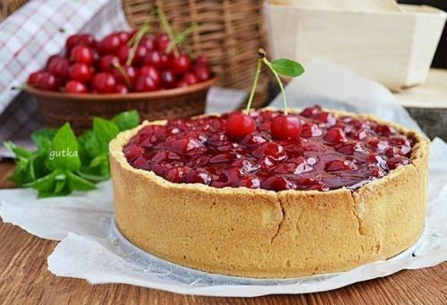 Пирог с творогом и вишней. 04
