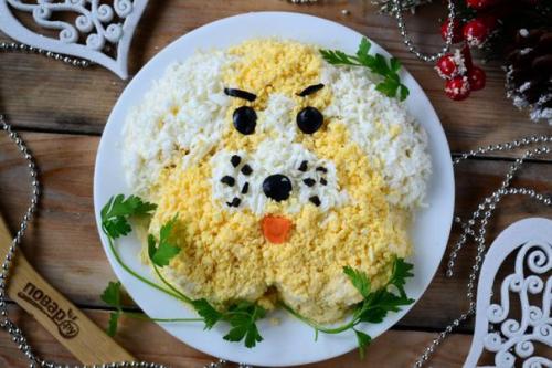 Топ - 10 закусок и салатов на новый 2018 год собаки! 04