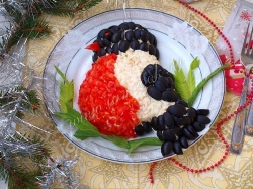 Салат Снегирь.   Ингредиенты: 08