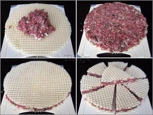 Треугольные котлетки.  Ингредиенты: 02