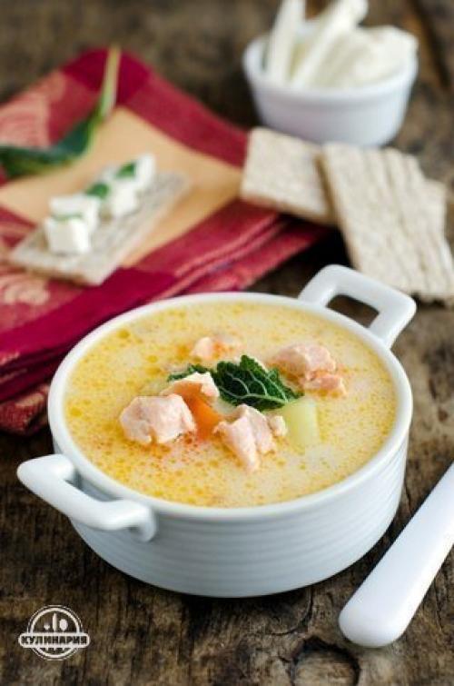 Сырный рыбный суп.