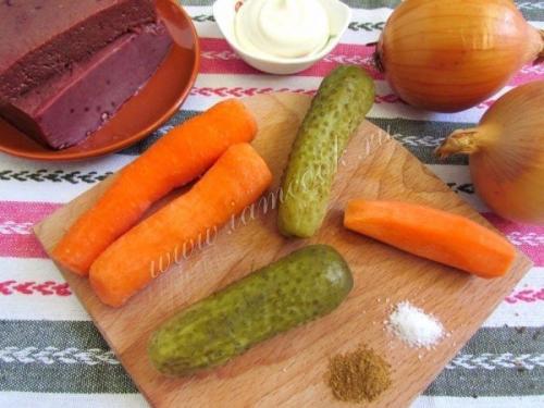 Салат из говяжьей печени. 01