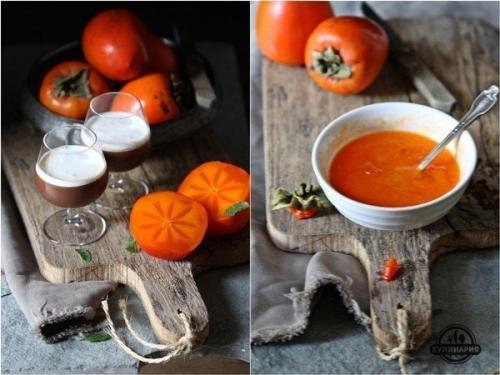 Мусс из горького шоколада и хурмы. 06