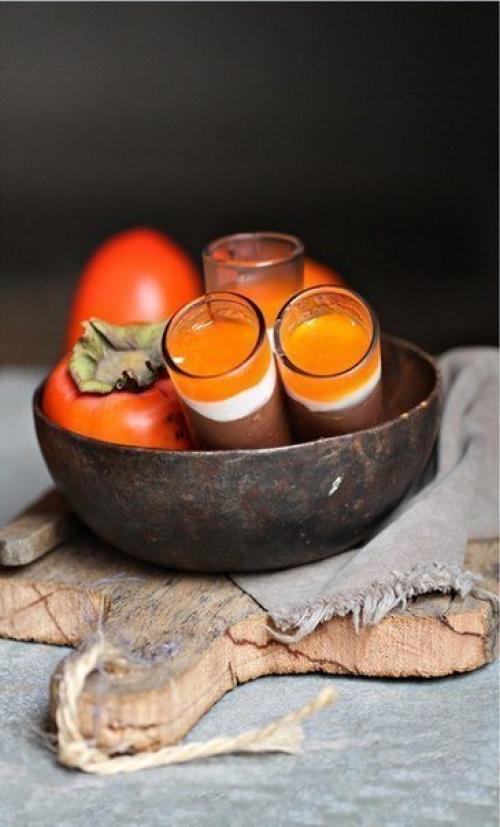 Мусс из горького шоколада и хурмы. 05